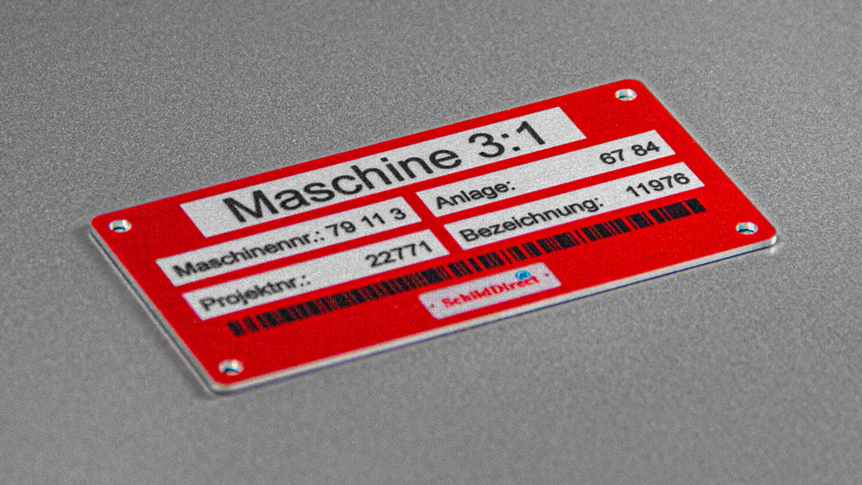 Aluminiumschilder bedruckt oder eloxiert