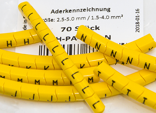 Adermarkierungen bedruckt