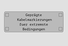 Geprägte Kabelmarkierungen