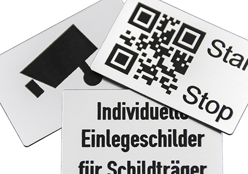 Einlegeschilder für Schildträger