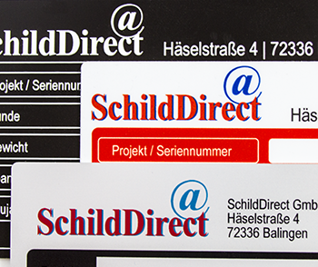 Typenschilder aus eloxiertem Aluminium